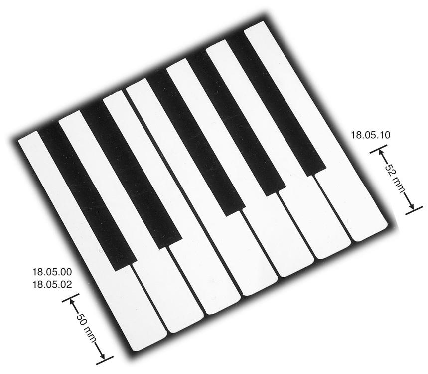 Placi claviatura fara fronturi 52mm alb
